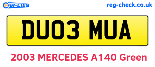 DU03MUA are the vehicle registration plates.