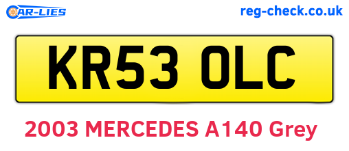 KR53OLC are the vehicle registration plates.
