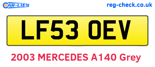 LF53OEV are the vehicle registration plates.