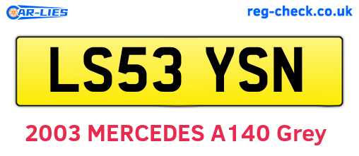 LS53YSN are the vehicle registration plates.