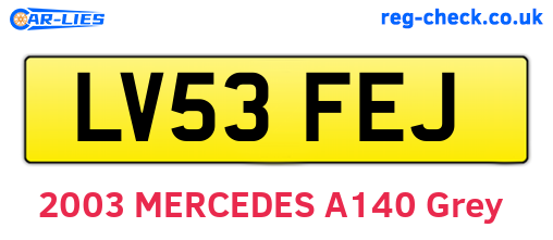 LV53FEJ are the vehicle registration plates.