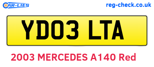 YD03LTA are the vehicle registration plates.
