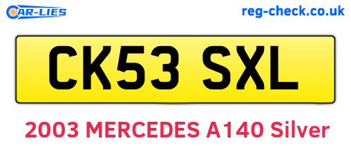 CK53SXL are the vehicle registration plates.
