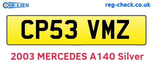 CP53VMZ are the vehicle registration plates.