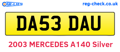 DA53DAU are the vehicle registration plates.