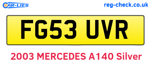 FG53UVR are the vehicle registration plates.