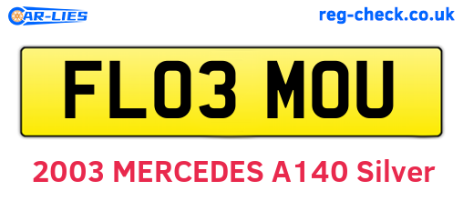 FL03MOU are the vehicle registration plates.