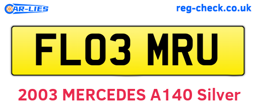 FL03MRU are the vehicle registration plates.