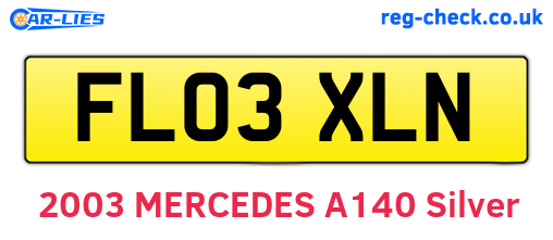 FL03XLN are the vehicle registration plates.