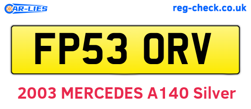 FP53ORV are the vehicle registration plates.