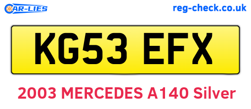 KG53EFX are the vehicle registration plates.
