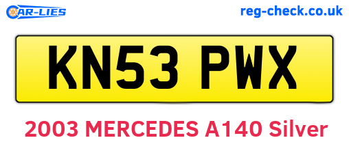 KN53PWX are the vehicle registration plates.