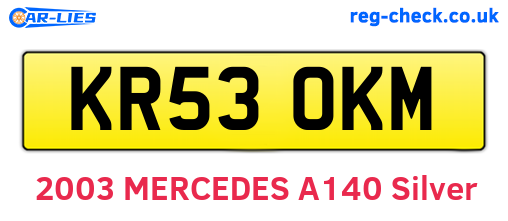 KR53OKM are the vehicle registration plates.