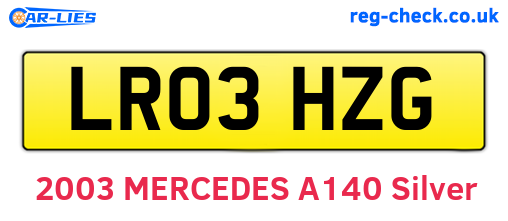 LR03HZG are the vehicle registration plates.