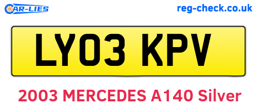LY03KPV are the vehicle registration plates.