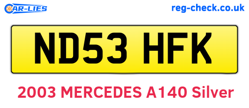 ND53HFK are the vehicle registration plates.