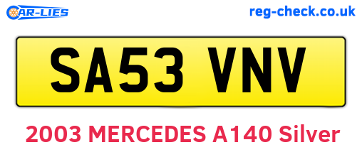 SA53VNV are the vehicle registration plates.