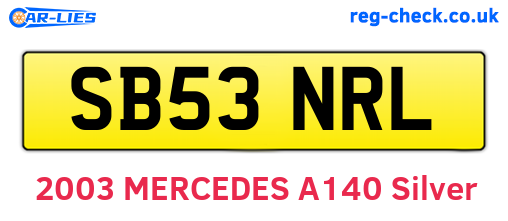 SB53NRL are the vehicle registration plates.