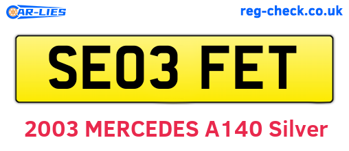 SE03FET are the vehicle registration plates.