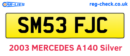 SM53FJC are the vehicle registration plates.
