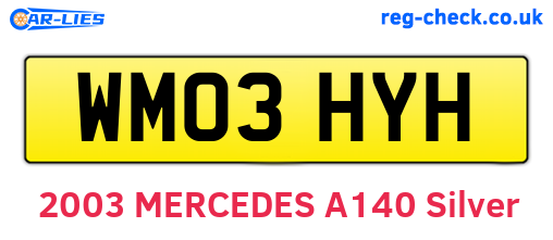 WM03HYH are the vehicle registration plates.
