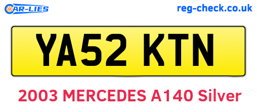 YA52KTN are the vehicle registration plates.