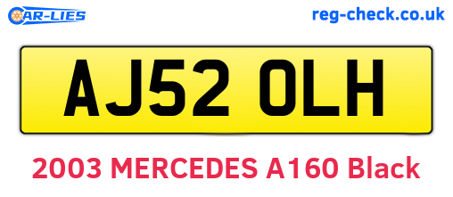 AJ52OLH are the vehicle registration plates.