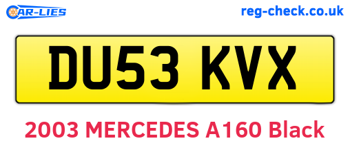 DU53KVX are the vehicle registration plates.