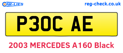 P30CAE are the vehicle registration plates.