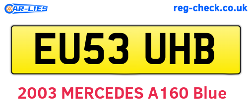 EU53UHB are the vehicle registration plates.