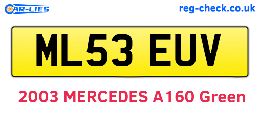 ML53EUV are the vehicle registration plates.