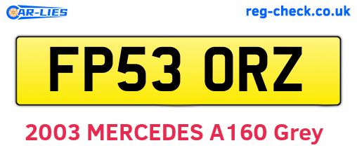 FP53ORZ are the vehicle registration plates.