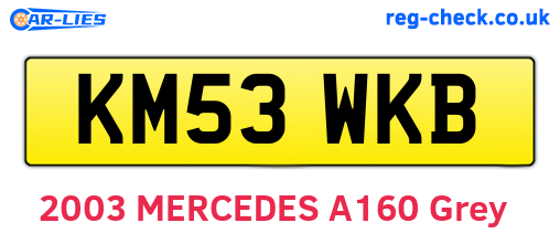 KM53WKB are the vehicle registration plates.