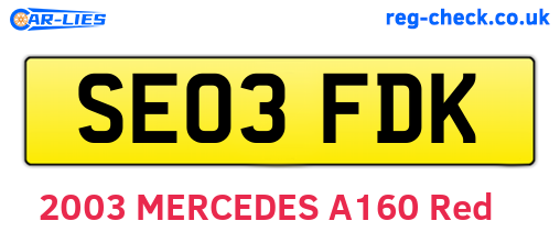 SE03FDK are the vehicle registration plates.