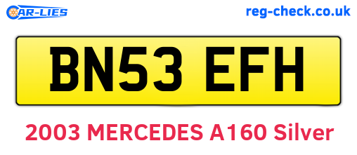 BN53EFH are the vehicle registration plates.