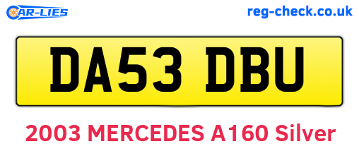 DA53DBU are the vehicle registration plates.