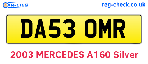 DA53OMR are the vehicle registration plates.