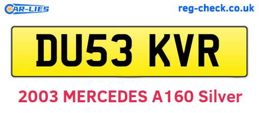 DU53KVR are the vehicle registration plates.