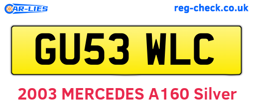 GU53WLC are the vehicle registration plates.
