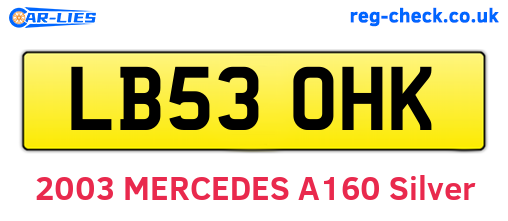 LB53OHK are the vehicle registration plates.