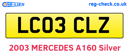 LC03CLZ are the vehicle registration plates.