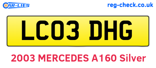 LC03DHG are the vehicle registration plates.