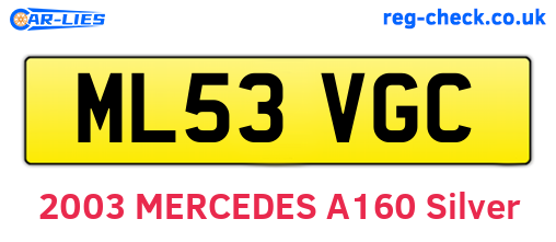 ML53VGC are the vehicle registration plates.