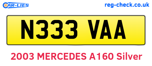 N333VAA are the vehicle registration plates.