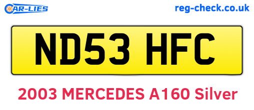 ND53HFC are the vehicle registration plates.
