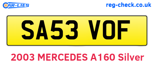SA53VOF are the vehicle registration plates.