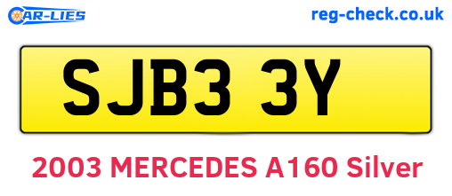 SJB33Y are the vehicle registration plates.