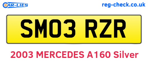 SM03RZR are the vehicle registration plates.