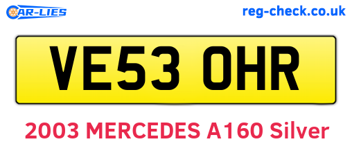VE53OHR are the vehicle registration plates.