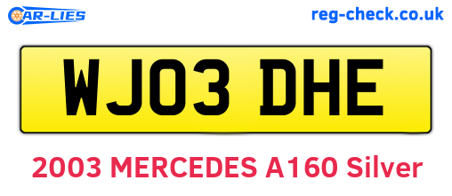 WJ03DHE are the vehicle registration plates.